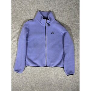 EMS Womens Fleece Jacket Medium Purple‎ Full Zip Mock Neck Made in USA 103411B